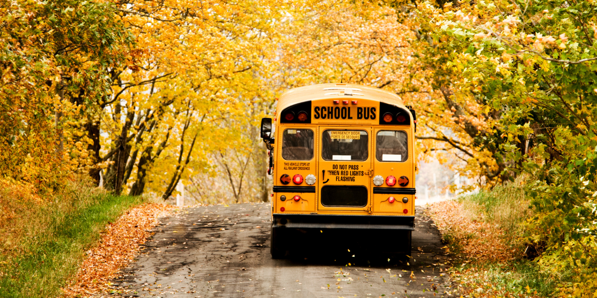 school bus in fall